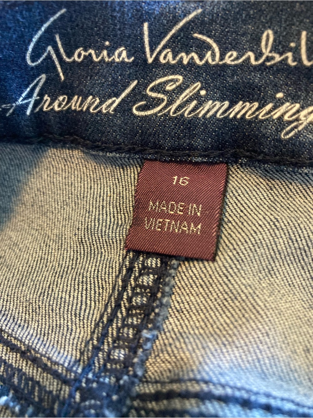 Gloria Vanderbilt Relaxed Capris Dark Blue Slimming Denim Jeans Womens Size 16 - Picture 7 of 15